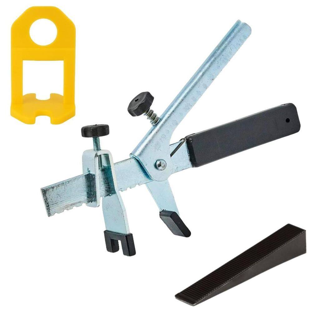 Alicate De Aço + Cunha Preta Pacote + Nivelador Amarelo