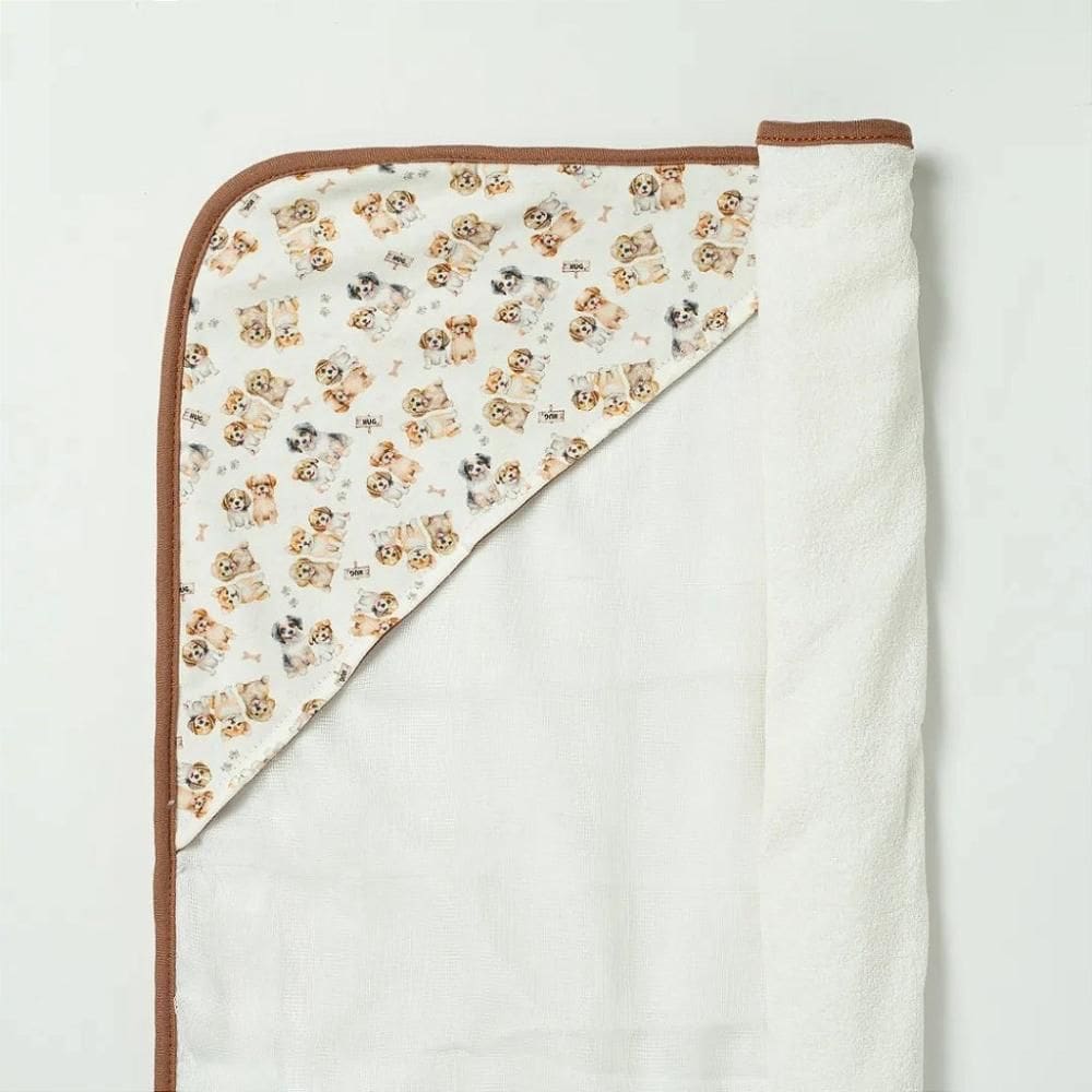 Toalha de Banho Hug Com Capuz Doguinhos Pet Marrom Café