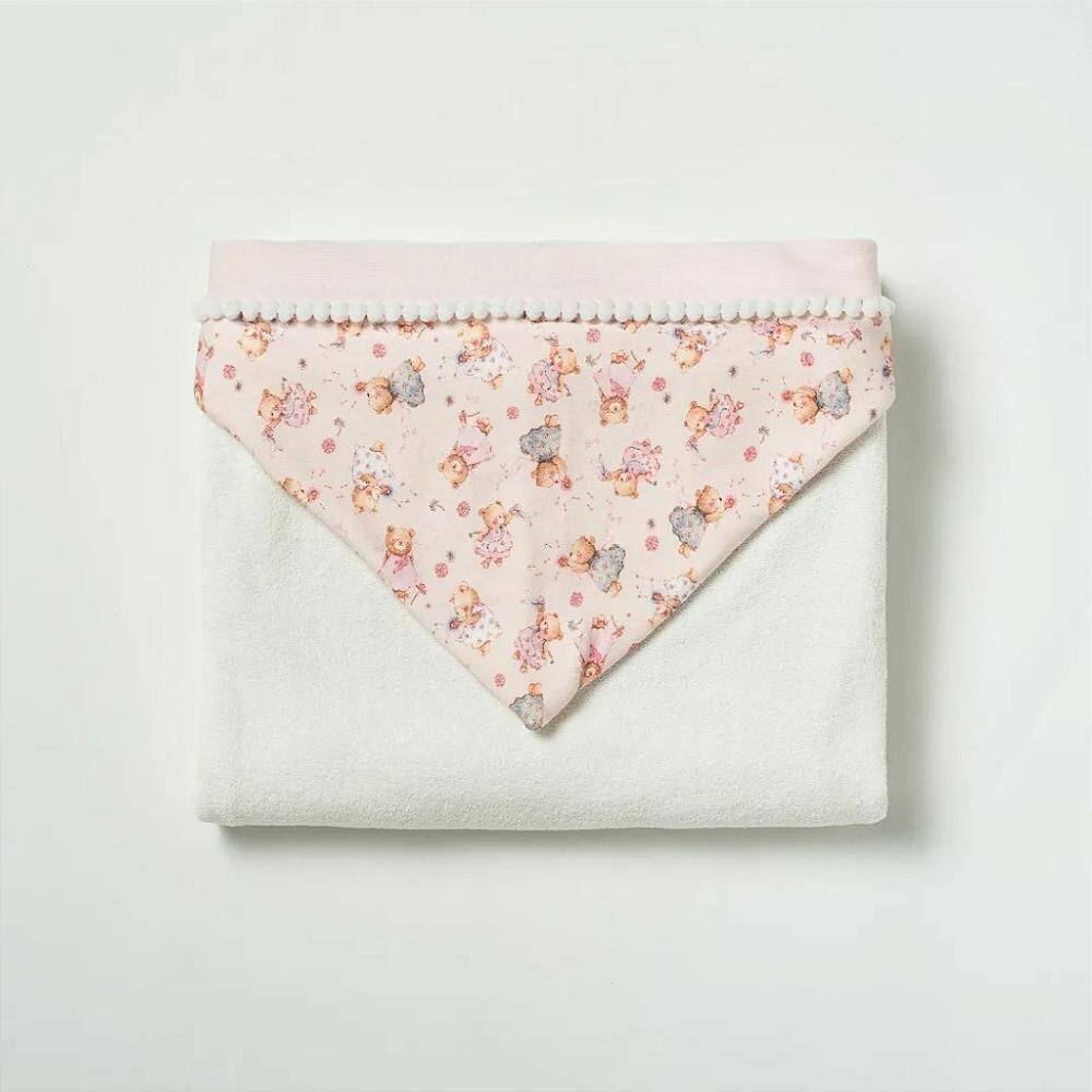 Toalha de Banho Hug Com Capuz Aurora Rosa Magia