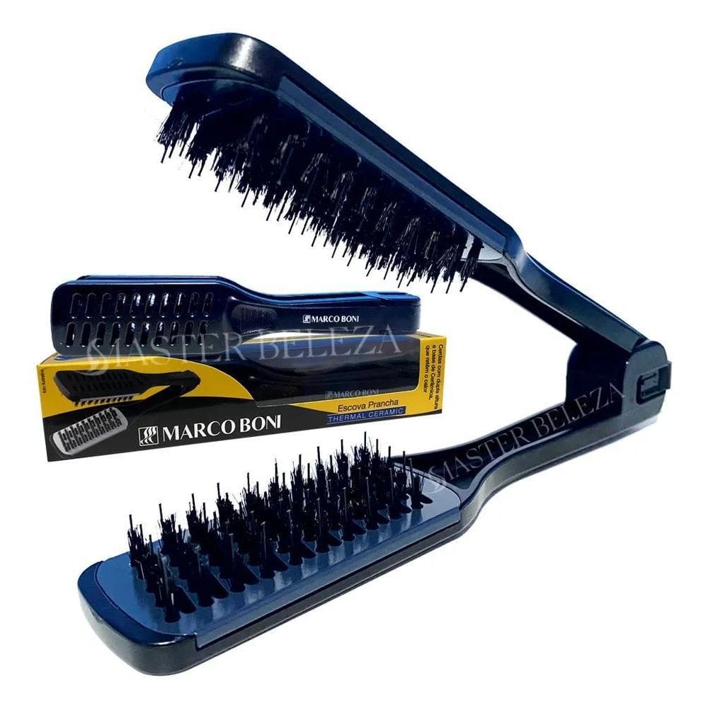 2X Escova Para Cabelo Prancha Thermal Cerâmica Dupla Altura