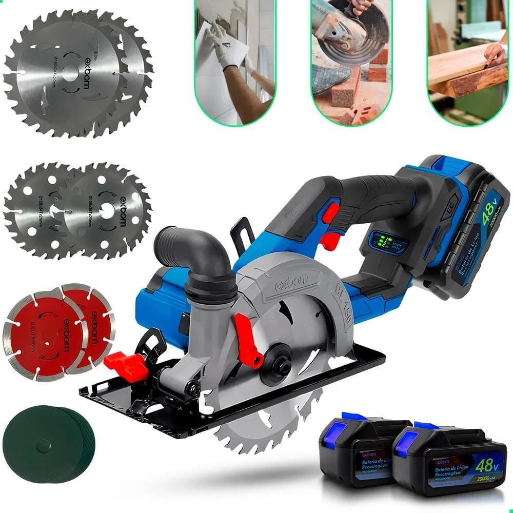 2X Serra Circular 2 Baterias 48V Motor Brushles