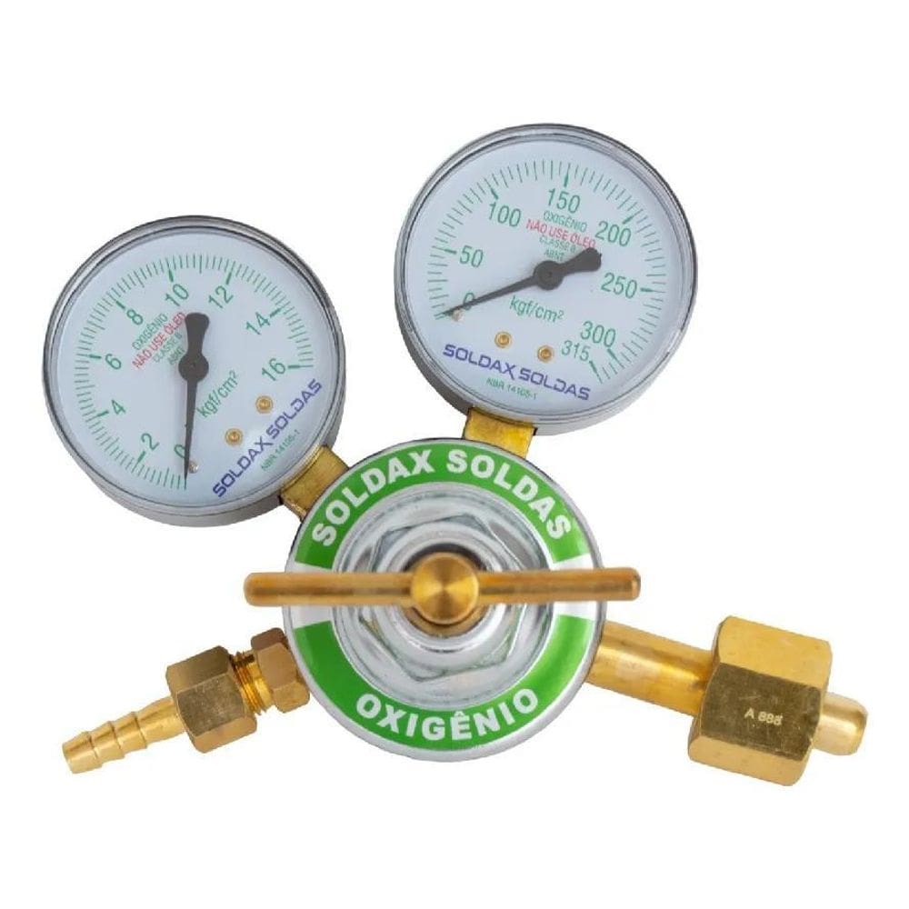 2X Manometro Registro Valvula Regulador De Pressao Gas Oxige