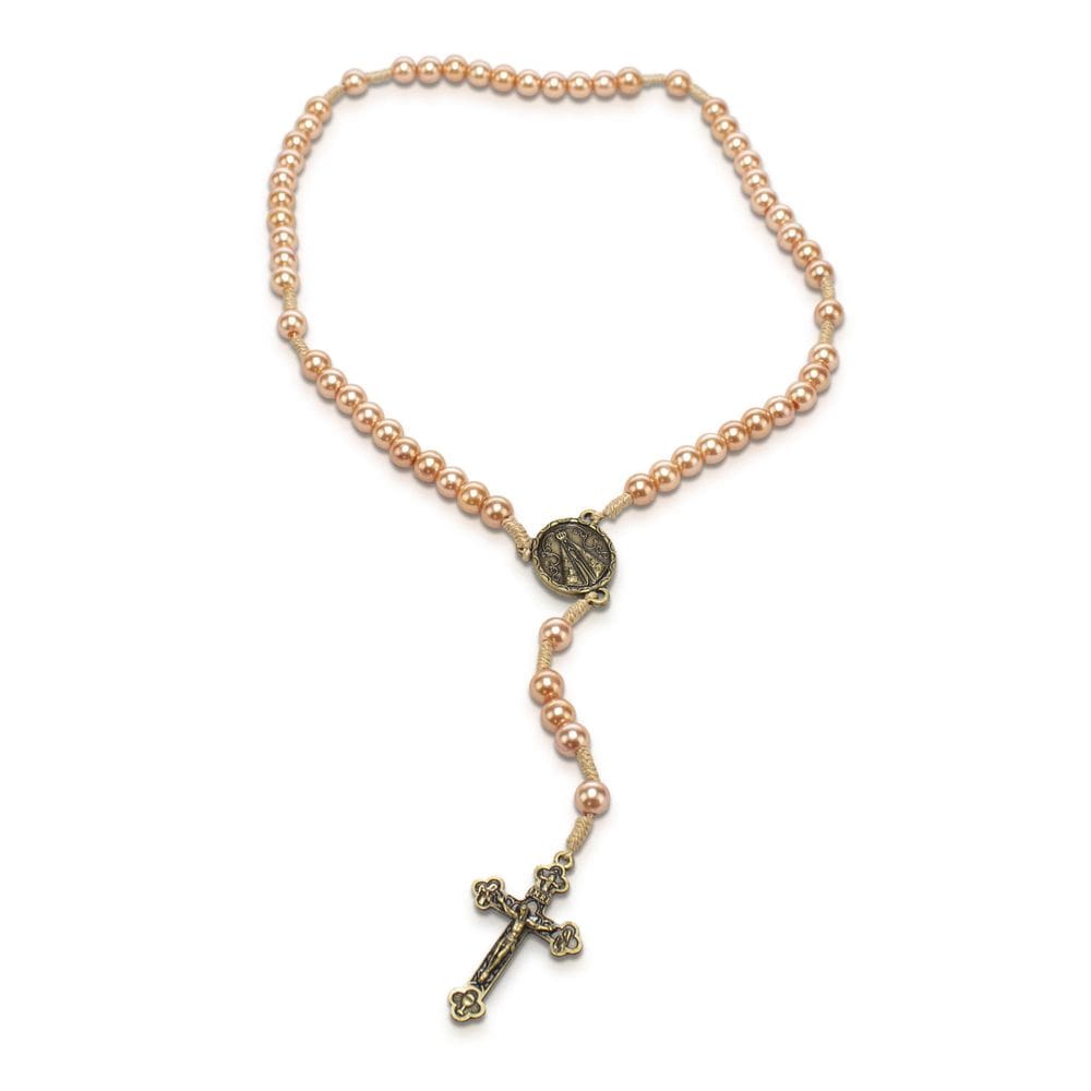 Terço Nossa Senhora Aparecida Nude Perola 10Mm