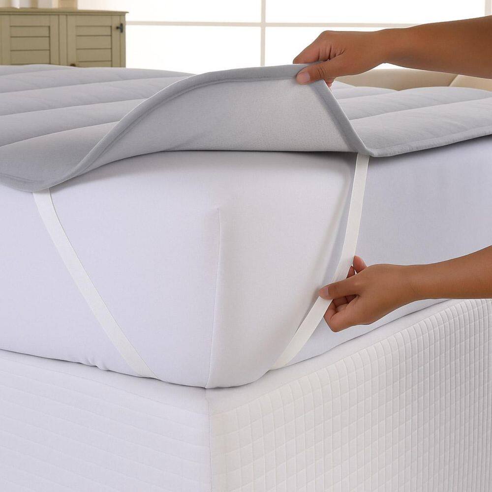 Pillow Top Casal Cotton Malha 100% Algodão Macio - Cinza