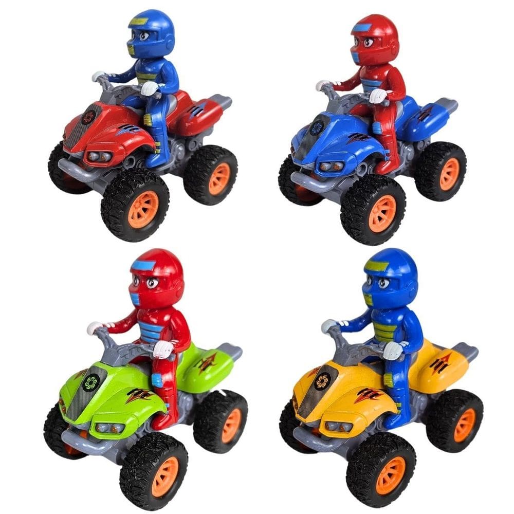 Carrinho Miniatura Quadriciclo Com Piloto Fricção - Castela