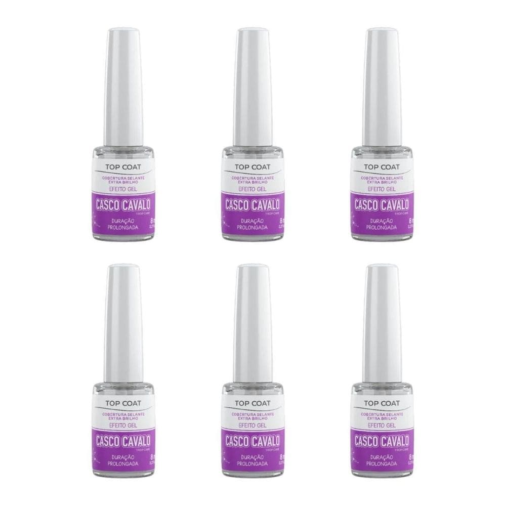 Casco De Cavalo Trop Care Efeito Gel Top Coat 8Ml -Kit C/6Un