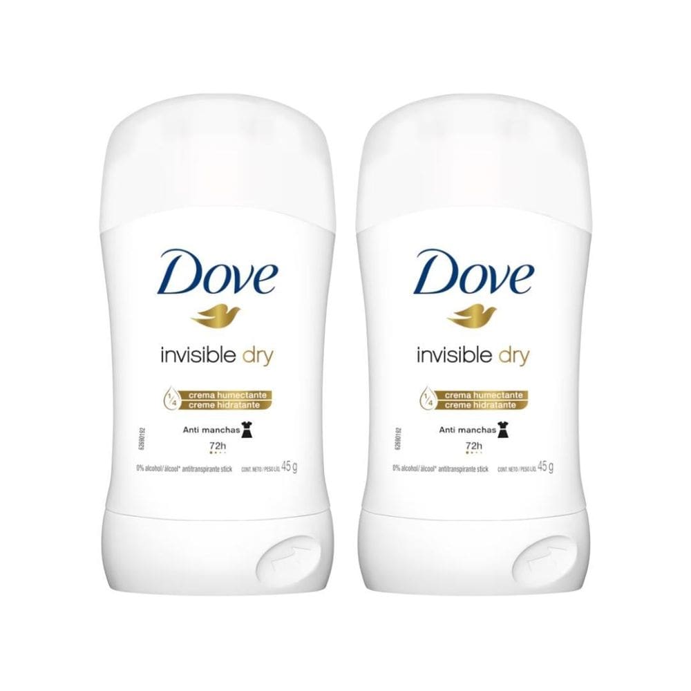 Desodorante Creme Dove Stick Fem Invisible Dry 45G - Kit 2Un
