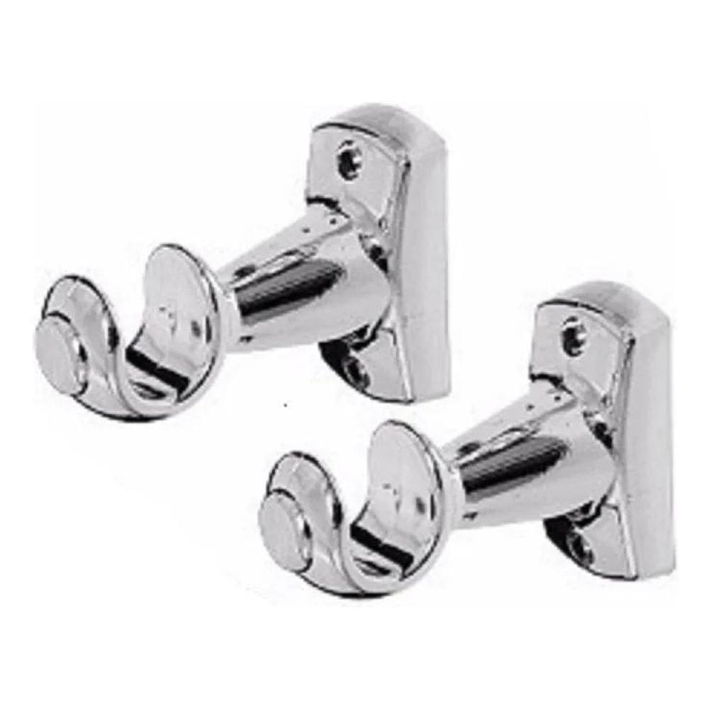 2X Kit Suporte Cortina Para Varão 28Mm Cromado Pvc Par