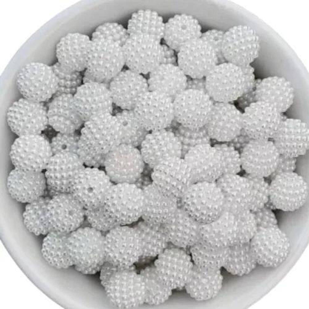 2X Perola Craquelada Amora Branca 10Mm Chinelo - 150 Unidad