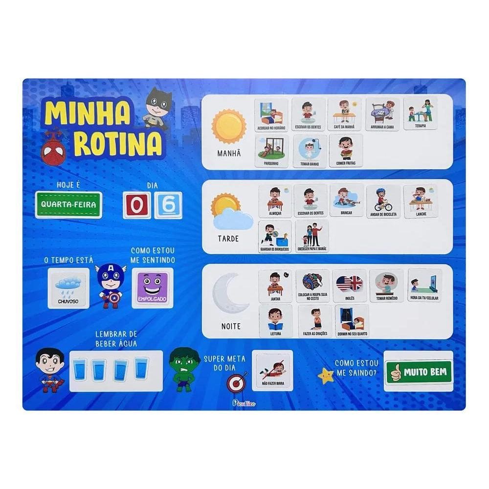 2X Quadro Educativo Infantil - Minha Rotina Diária