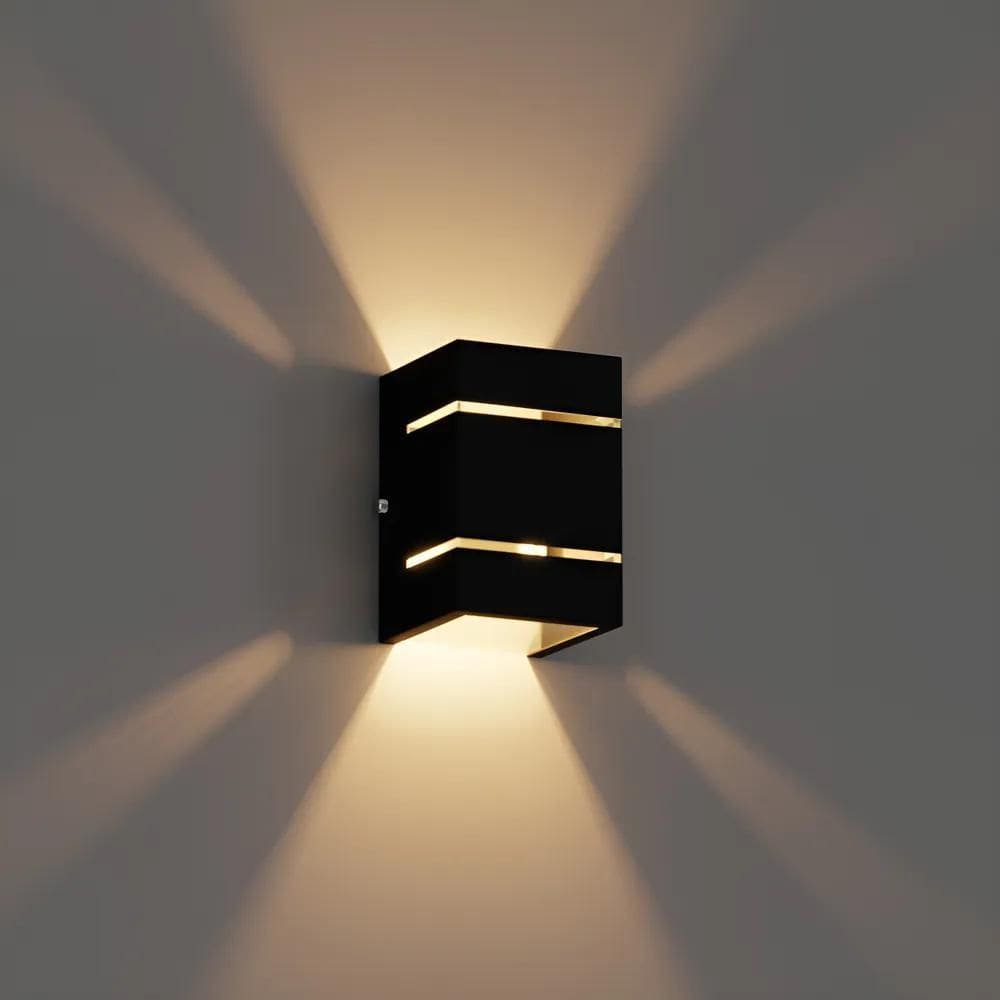 Arandela Externa Facho Alumín - Preto / Branco Quente Bivolt