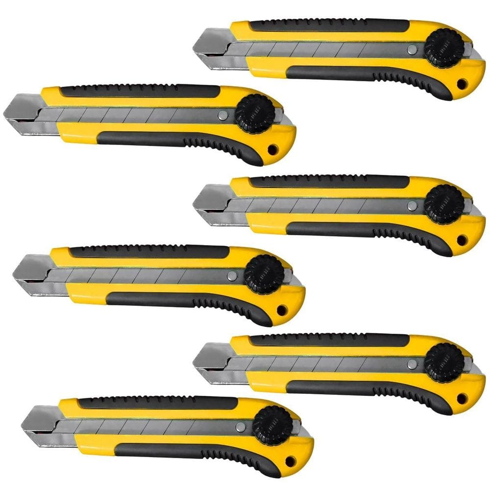 Estilete 25Mm Com Trava Giratória E Lâmina 6 Un