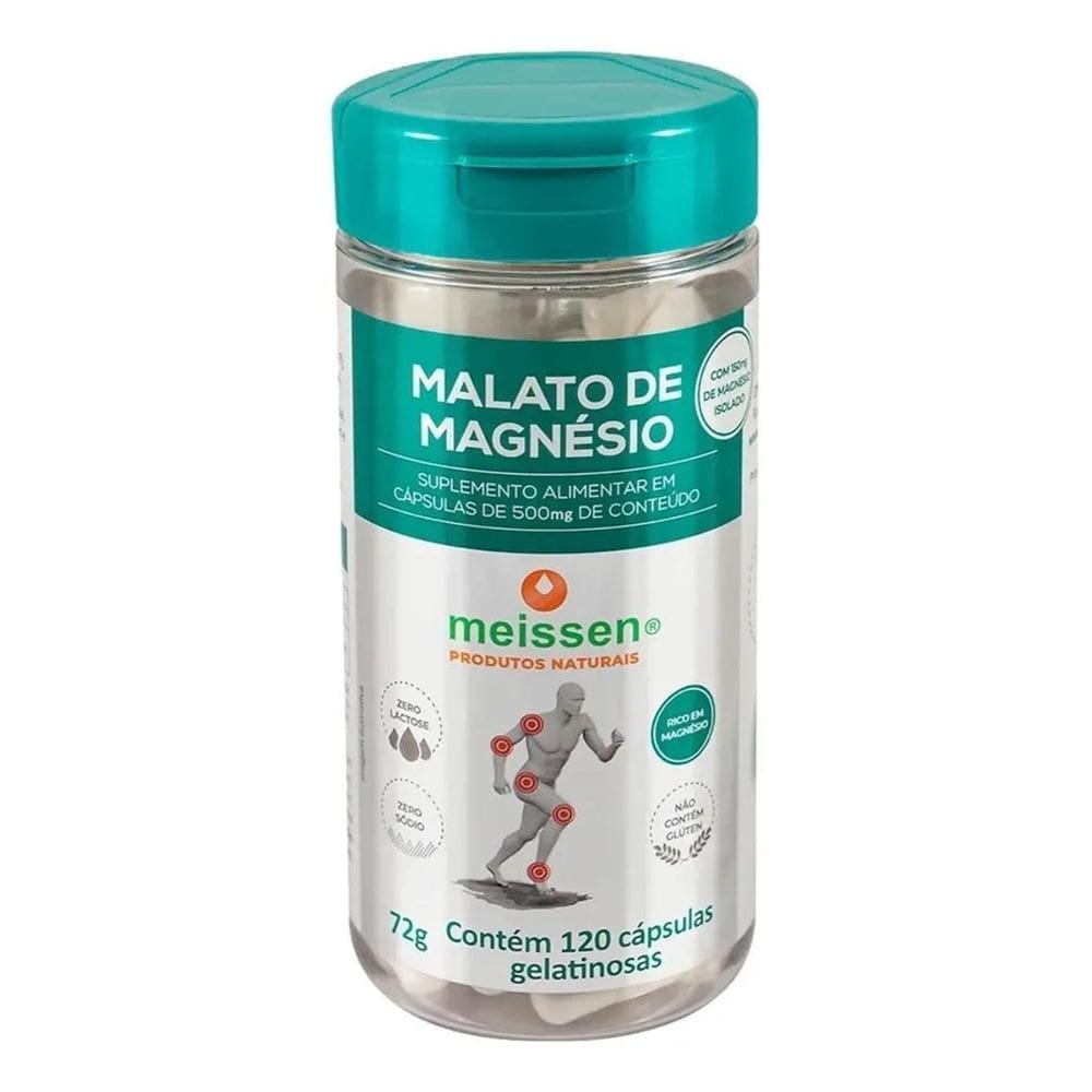 2X Malato De Magnesio 120 Capsulas Meissen Produtos Naturais