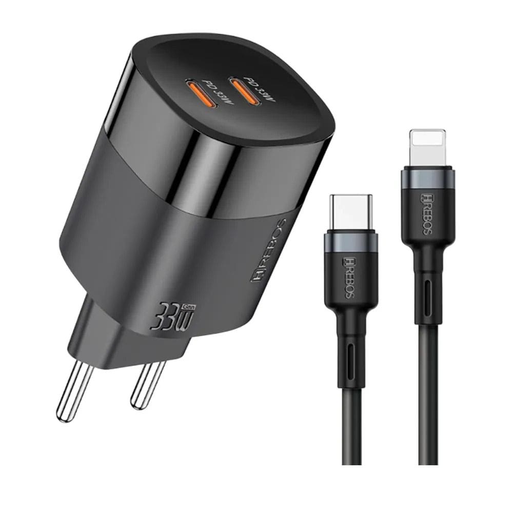 Kit Carregador Turbo 33W Hrebos USB-C Cabo Compatível CRG223I