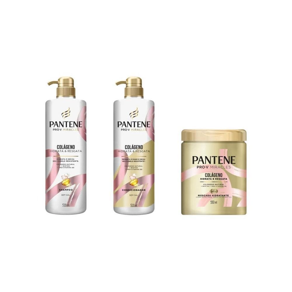 Kit Pantene Colageno 1 Sh 510Ml + 1 Cond 510Ml + Masc 550Ml
