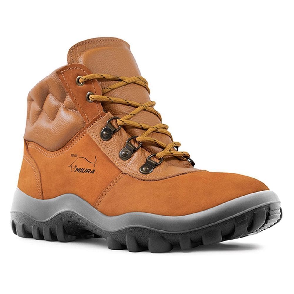 Botina Nobuck Caramelo Com Biqueira Plástica N41 Safetline