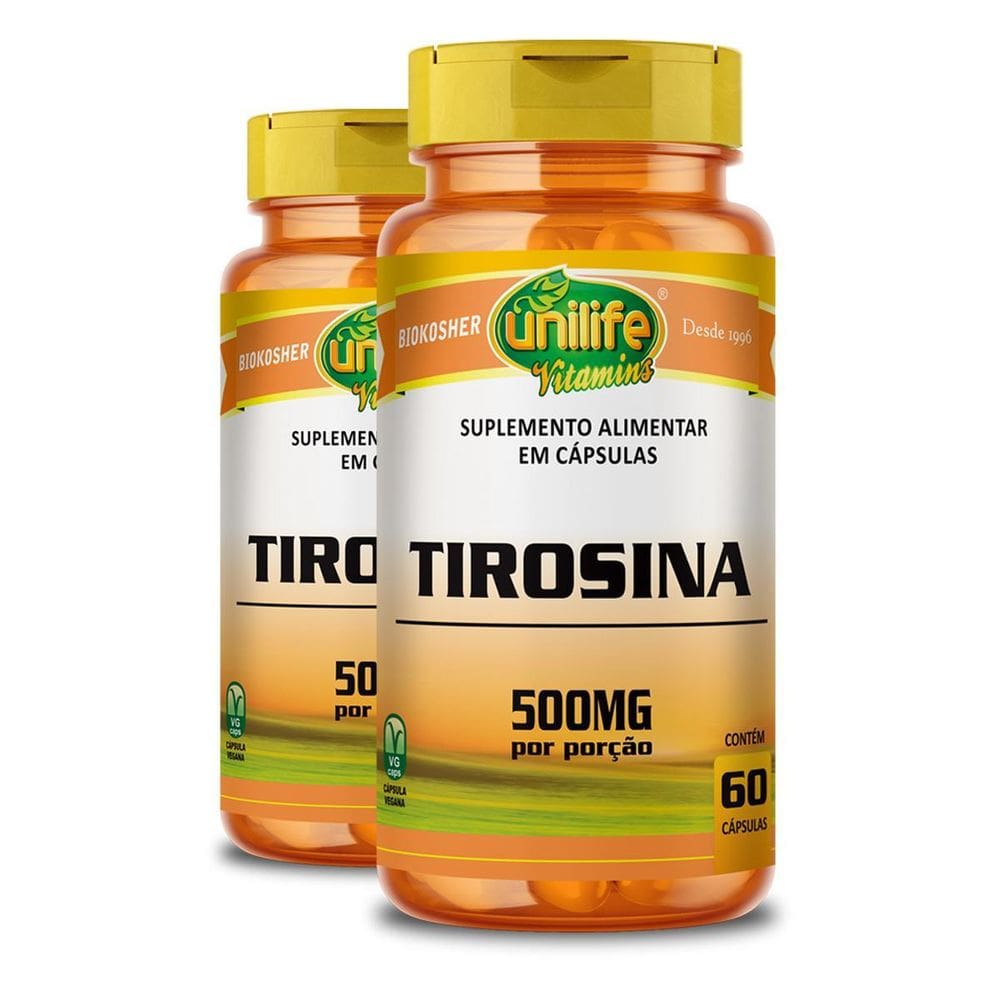 Kit 2 Tirosina Unilife 60 Cápsulas 470Mg