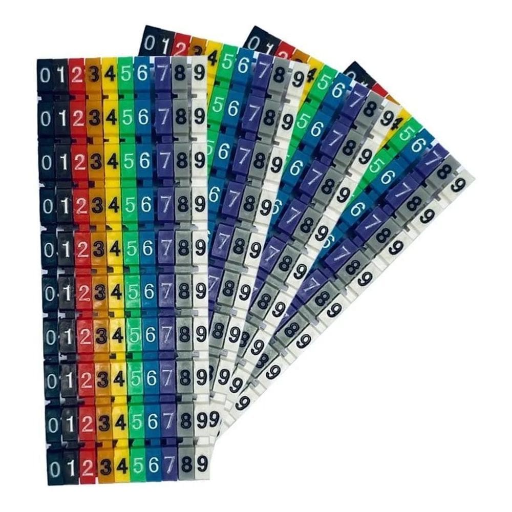 2X Anilha Para Identificação De Cabos De 0 A 9 Colorida C/10