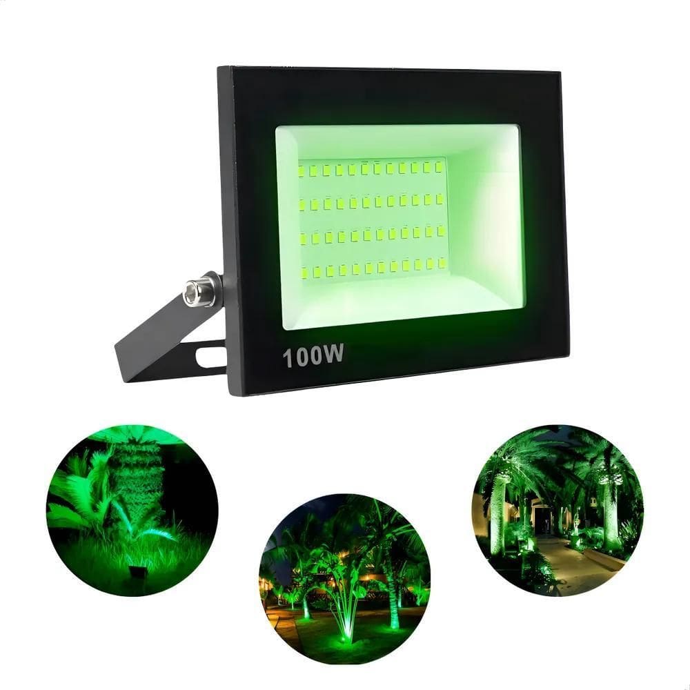 Luminária Refletor Led Holofote Slim Mini Montável 100W Pret