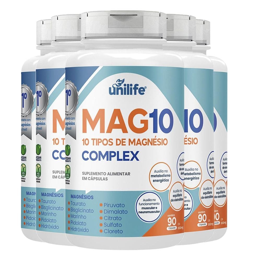 Mag10 Complex Unilife 90 Cápsulas Kit 05 Unidades
