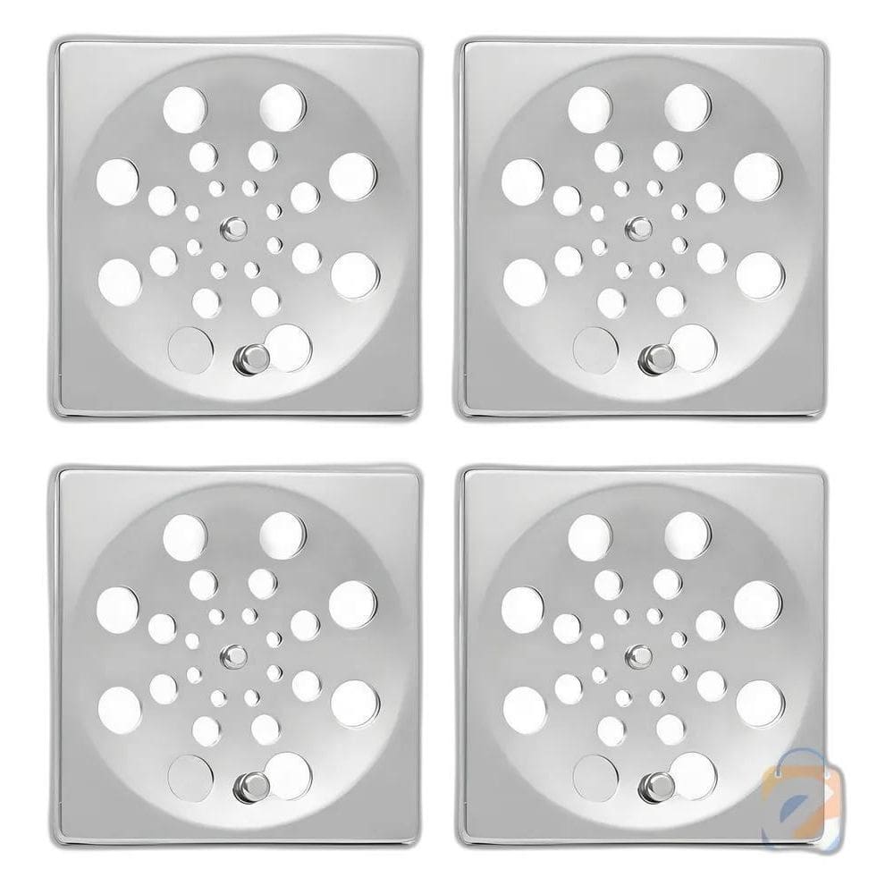 2X Ralo Grelha 10X10 Quadrada Em Aço Inox Com Fecho Rotativo