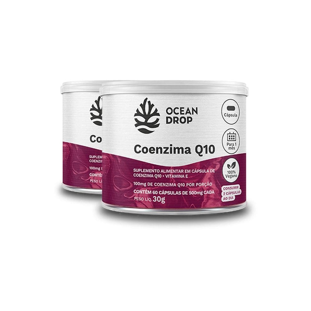 Kit 2 Coenzima Q10 + Vitamina E Ocean Drop 60 Cápsulas