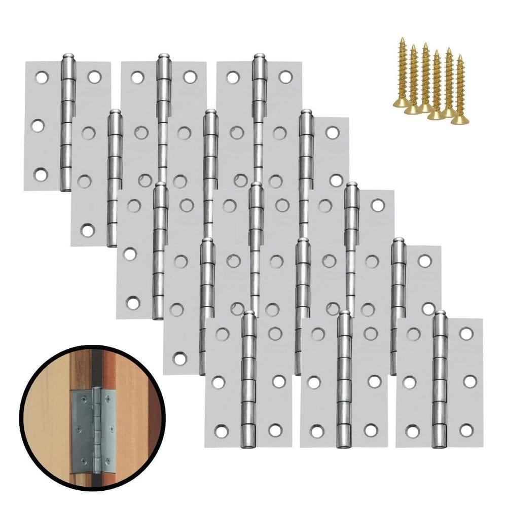 Kit 50 Dobradiças Zincada Para Porta De Madeira 6,4Cm