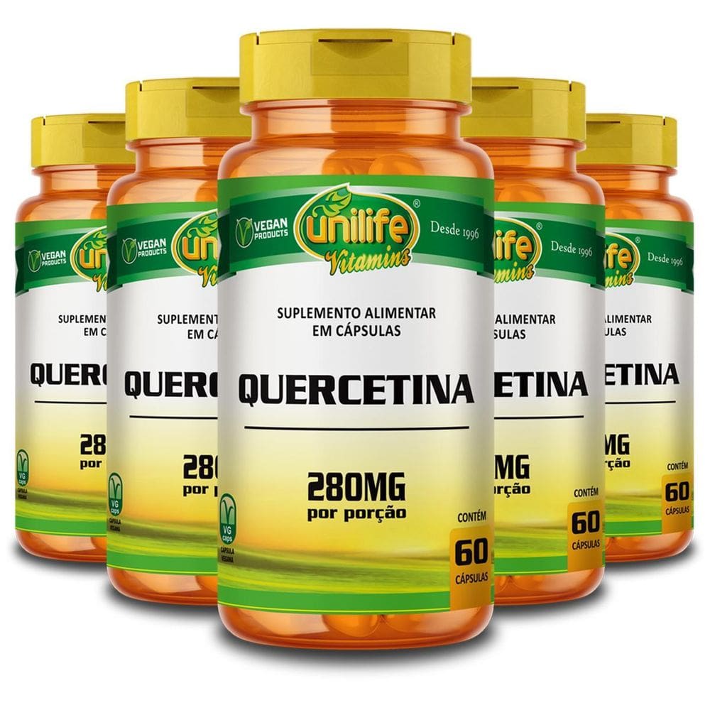 Kit 5 Quercetina Unilife 60 Cápsulas
