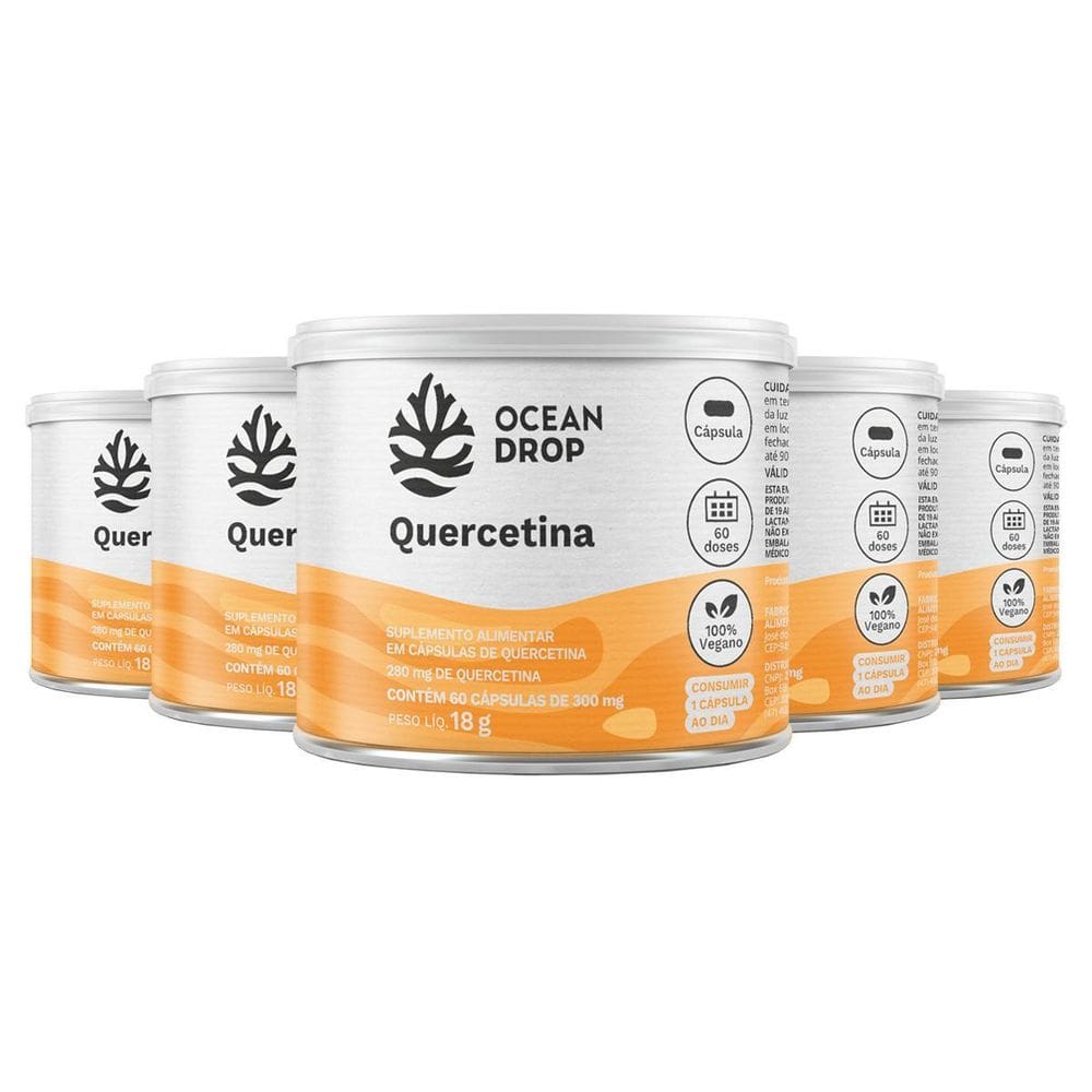 Kit 5 Quercetina Ocean Drop 60 Cápsulas