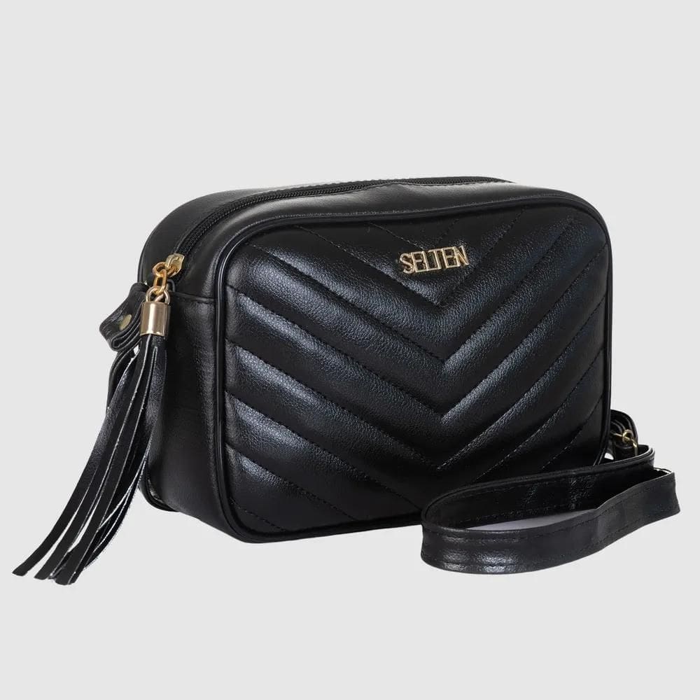 2X Bolsa Feminina De Ombro Pequena E Transversal Maitê Preta