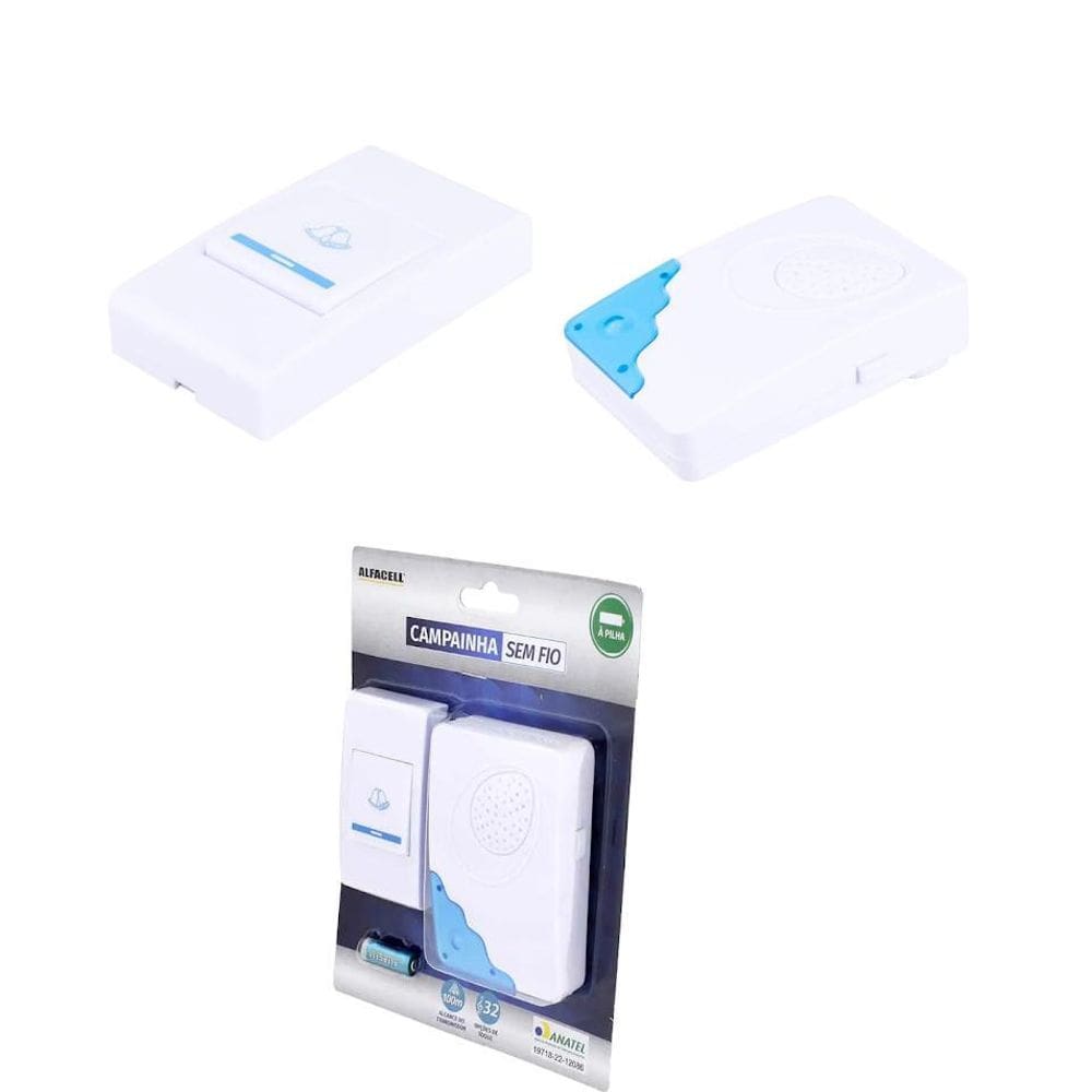 Campainha Sem Fio Resid Escritorio Longo Alcance Com Bateria