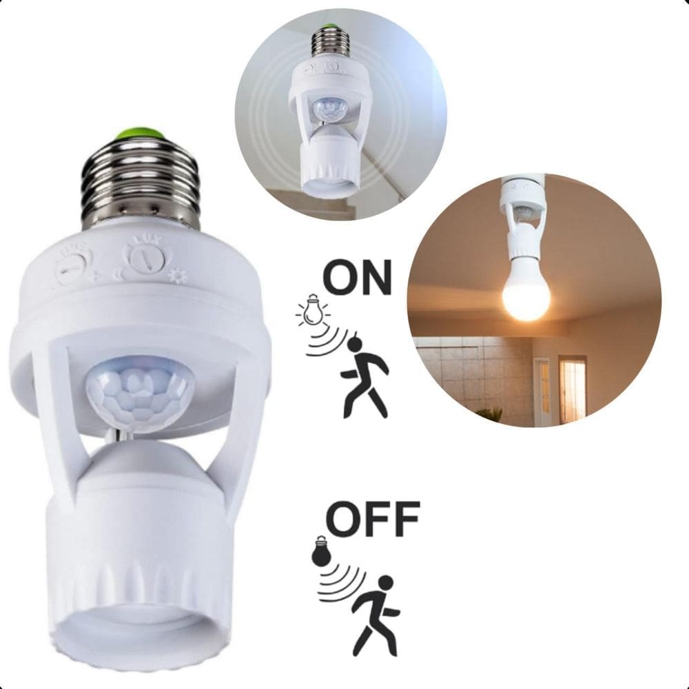 Sensor De Presença E27 Com Fotocélula Para Lâmpadas Led