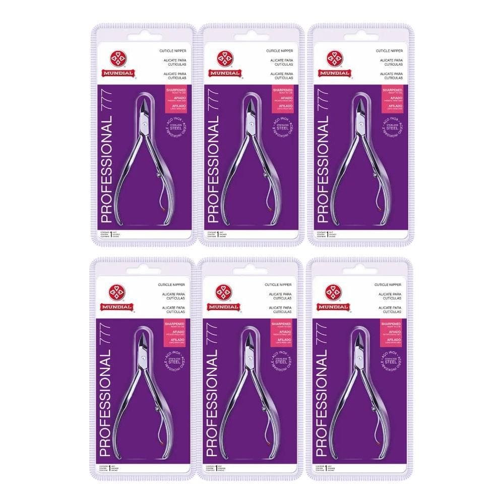 2X Kit Alicate Cutícula 777 Mundial Com 6Unid