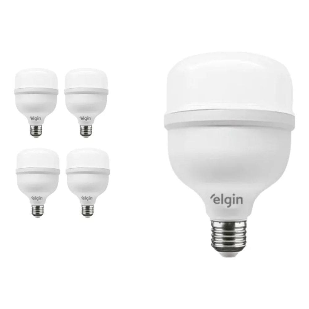 2X Kit 5 Lâmpada Bulbo Alta Potência 30W Brancofrio 6500K El