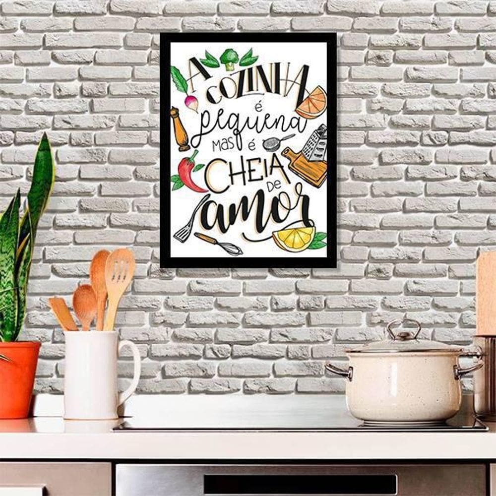 Quadro Decorativo Cozinha Pequena Mas Cheia De Amor 45x34cm