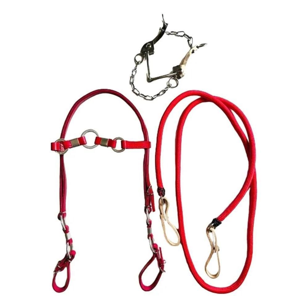 2X Rédea Cabecada Freio Inox Cavalos Quarto De Milha Acessor