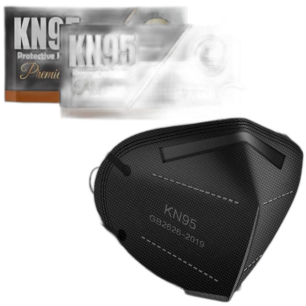 10 Máscaras Respiratórias Kn95 Pff2 Wwdoll 5 Camadas Preta