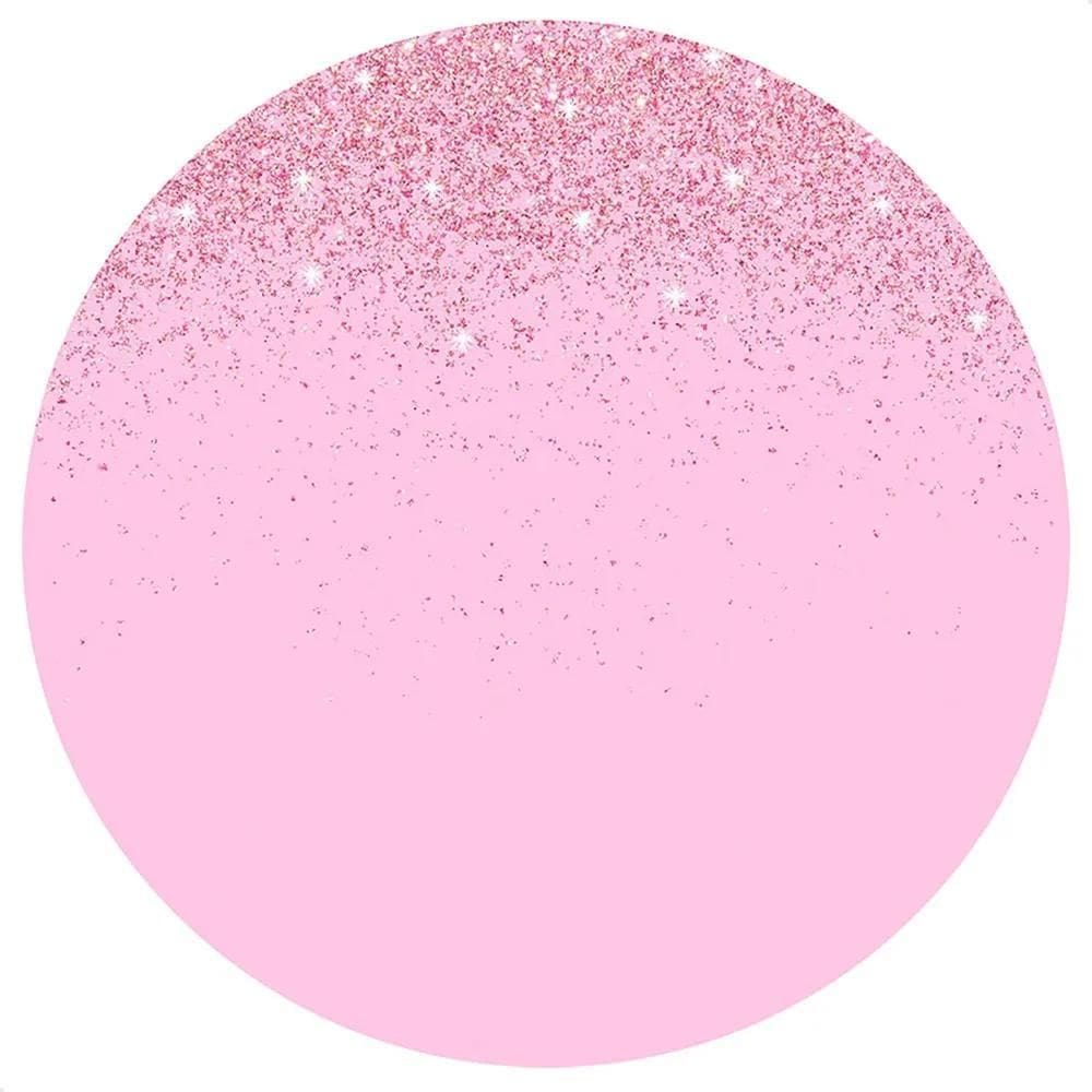Painel Redondo Sublimado 1,5M Festa Tecido El - Glitter Rosa