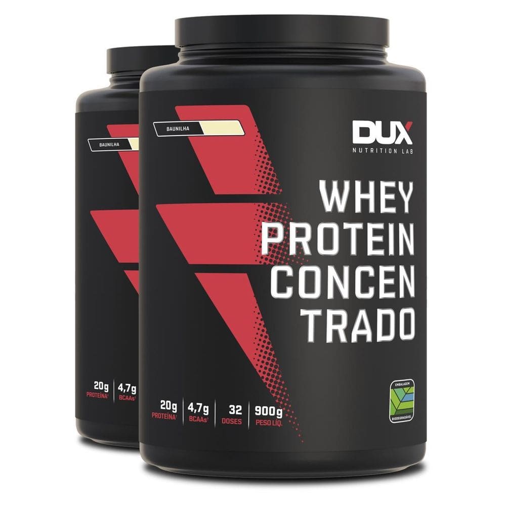 Kit 2 Whey Protein Concentrado Dux Baunilha 900G