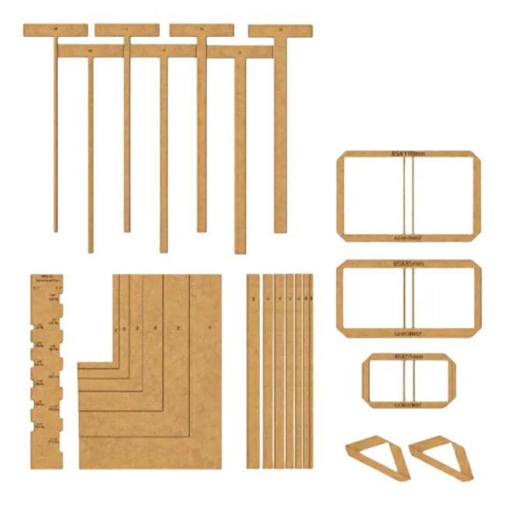 2X Gabarito Cartonagem Post It Esquadro Wire-O Encadernação