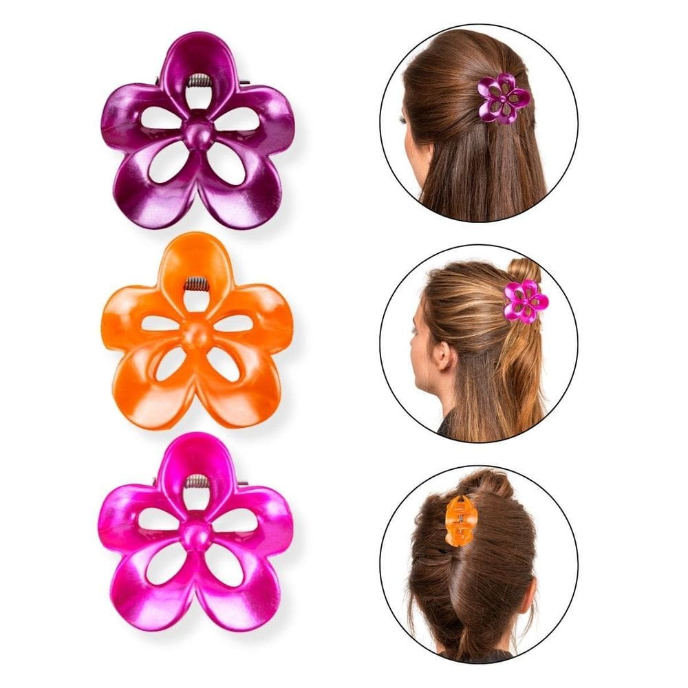 Kit 12 Presilha Prendedor Acessório Cabelo Flor Perolada