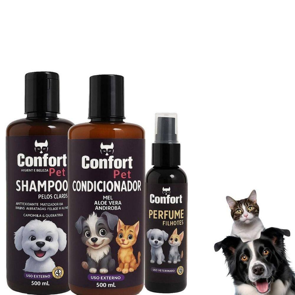 Kit Completo Pet: Shampoo + Condicionador + Colônia