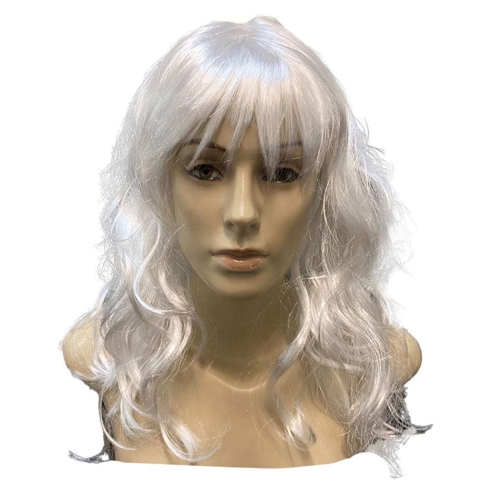Peruca Longa Ondulada Branca 917-233 Fantasia Festa