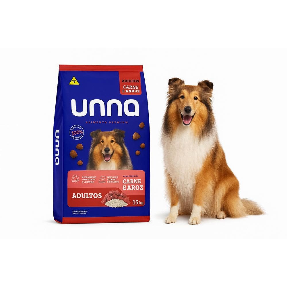 Melhor Ração Unna Premium Adultos Carne E Arroz 15Kg