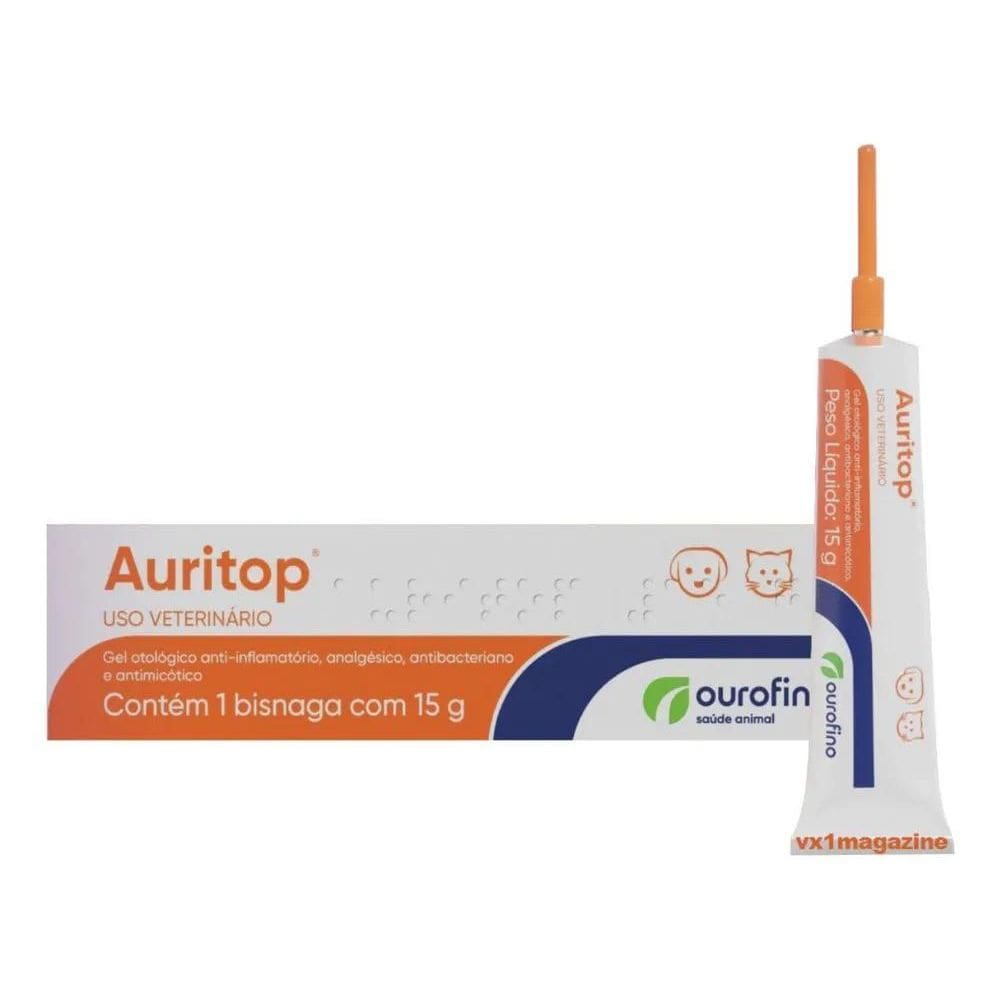2X Auritop Gel Otológico Dor Ouvido Aguda/ Crônica Cães E Ga