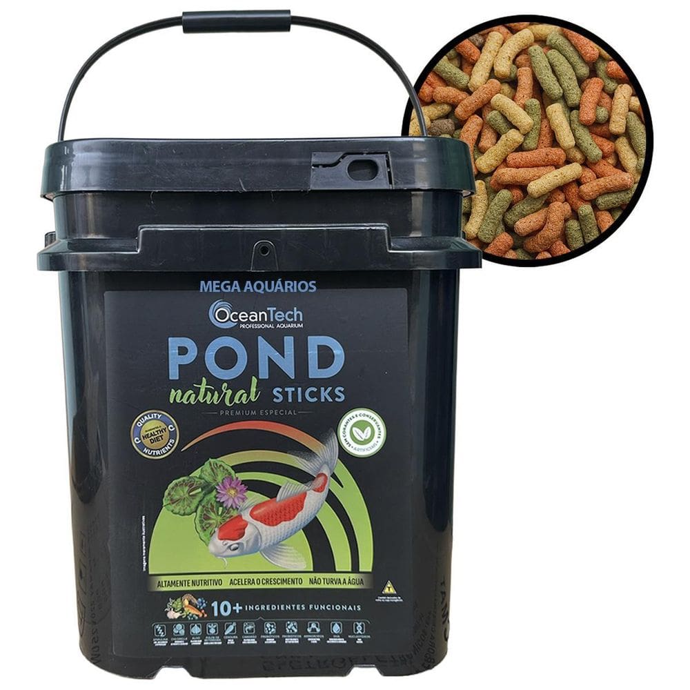 Ração Peixes Lago Oceantech Pond Natural Sticks 4,2Kg Carpas