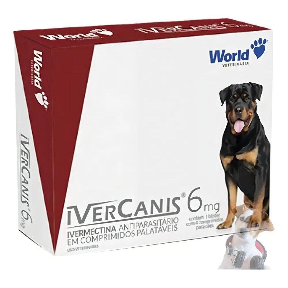 2X Ivercanis 6Mg Remédio Contra Pulgas E Carrapatos - 4 Comp