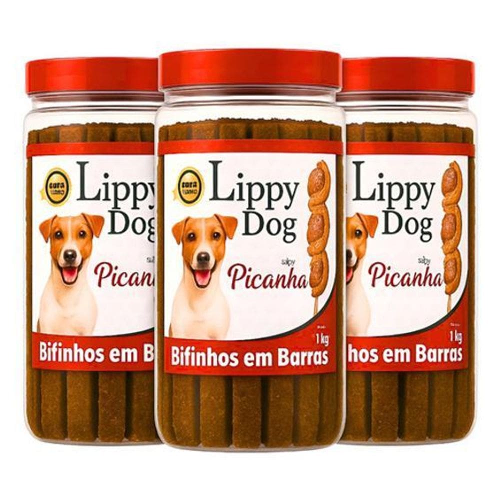 Kit 3 Bifinhos Carne Picanha 1Kg Petisco Snack Cães Pet Dog