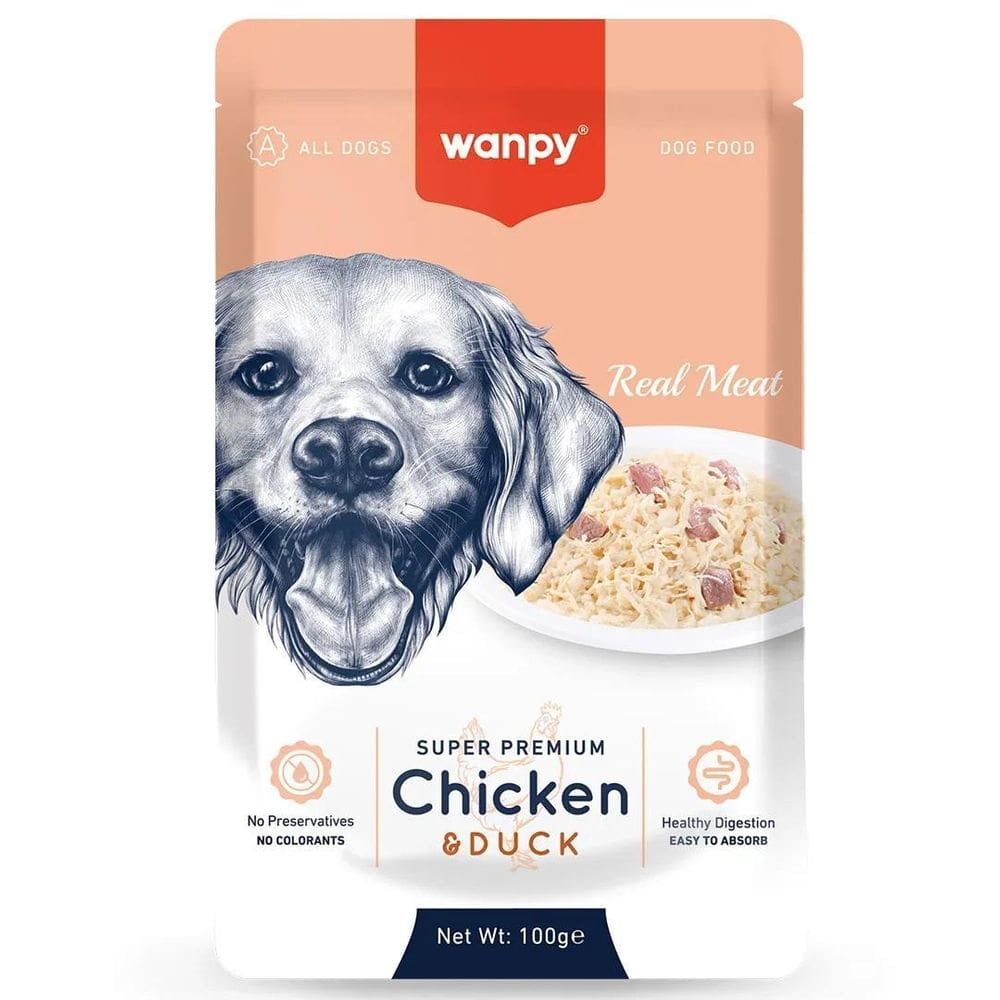 Petisco Para Cães Wanpy Sachê De Frango E Pato 100G