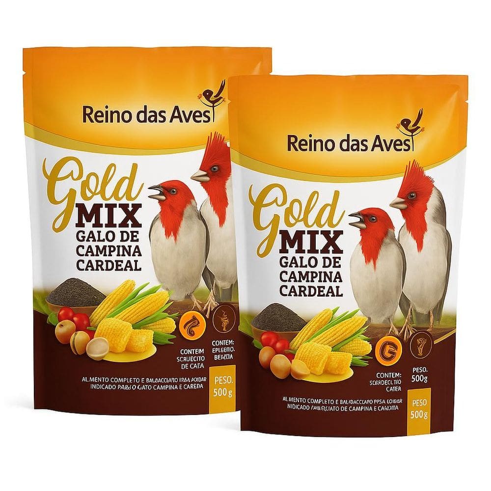 Kit 2 Ração Premium Galo Campina Cardeal 500G